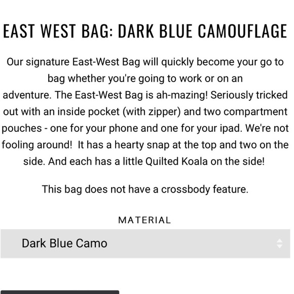 Quilted Koala East West Canvas Tote Dark Blue Camo - Picture 3 of 11